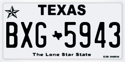 TX license plate BXG5943