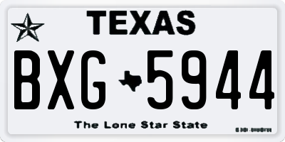 TX license plate BXG5944