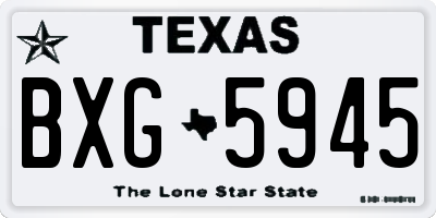 TX license plate BXG5945