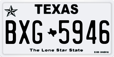 TX license plate BXG5946