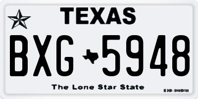 TX license plate BXG5948
