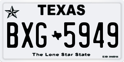 TX license plate BXG5949