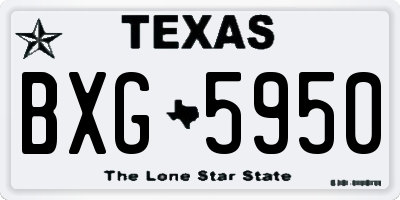TX license plate BXG5950