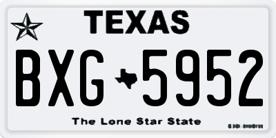 TX license plate BXG5952