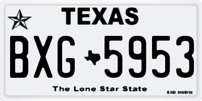 TX license plate BXG5953
