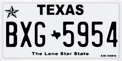 TX license plate BXG5954