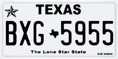 TX license plate BXG5955