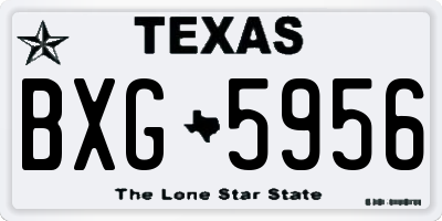 TX license plate BXG5956