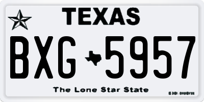 TX license plate BXG5957