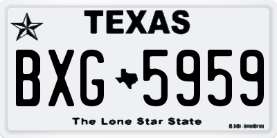 TX license plate BXG5959