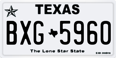TX license plate BXG5960