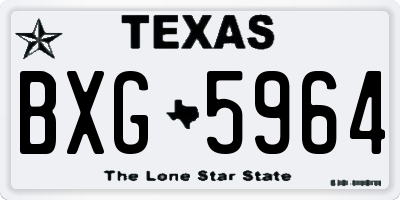TX license plate BXG5964