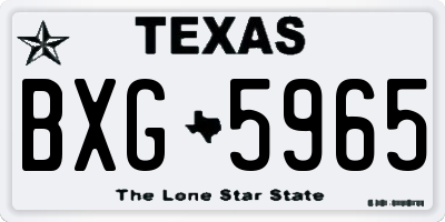 TX license plate BXG5965