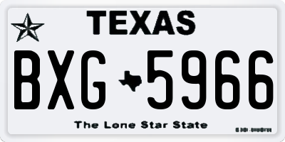 TX license plate BXG5966