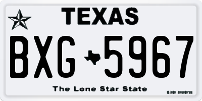 TX license plate BXG5967