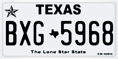 TX license plate BXG5968