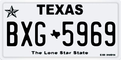 TX license plate BXG5969