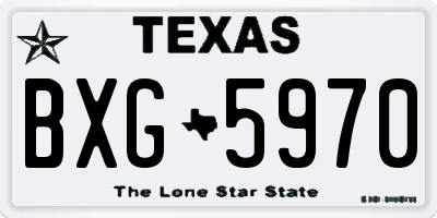 TX license plate BXG5970
