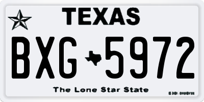 TX license plate BXG5972