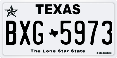 TX license plate BXG5973