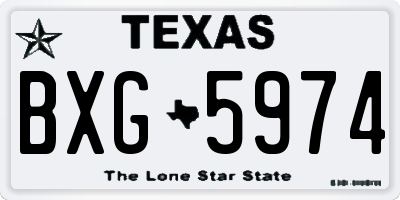TX license plate BXG5974