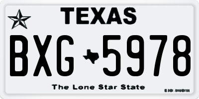 TX license plate BXG5978