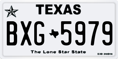 TX license plate BXG5979