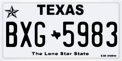 TX license plate BXG5983
