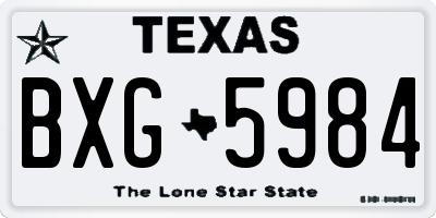 TX license plate BXG5984