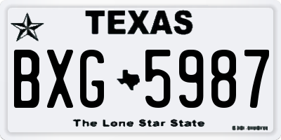 TX license plate BXG5987