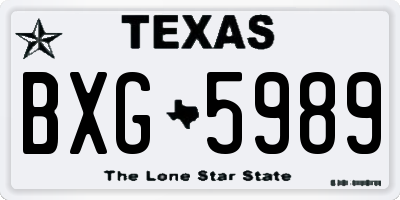 TX license plate BXG5989