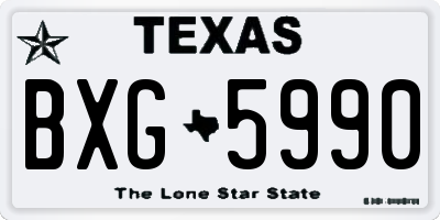 TX license plate BXG5990