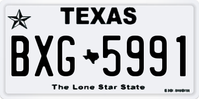TX license plate BXG5991