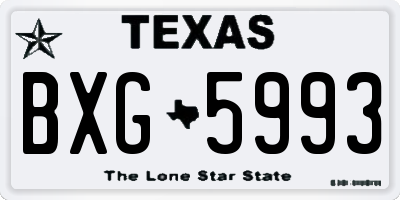 TX license plate BXG5993