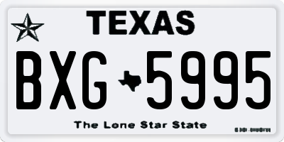 TX license plate BXG5995