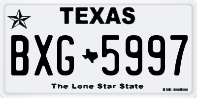 TX license plate BXG5997
