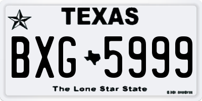 TX license plate BXG5999