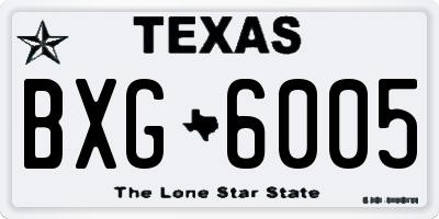 TX license plate BXG6005