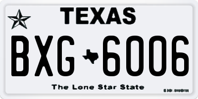 TX license plate BXG6006