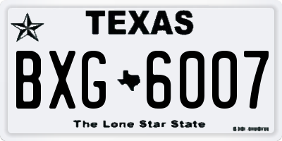 TX license plate BXG6007