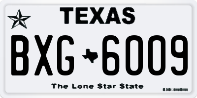 TX license plate BXG6009