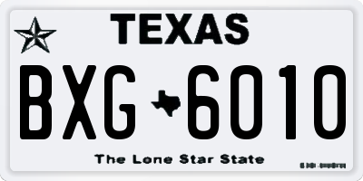 TX license plate BXG6010