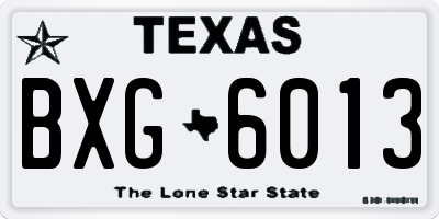 TX license plate BXG6013