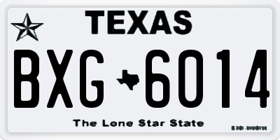 TX license plate BXG6014
