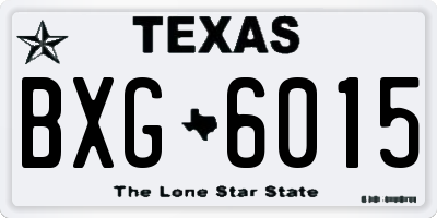 TX license plate BXG6015