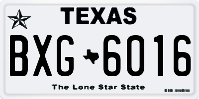 TX license plate BXG6016