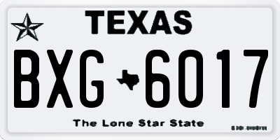 TX license plate BXG6017