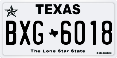 TX license plate BXG6018