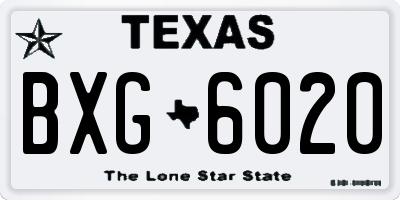 TX license plate BXG6020