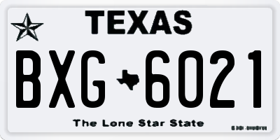 TX license plate BXG6021